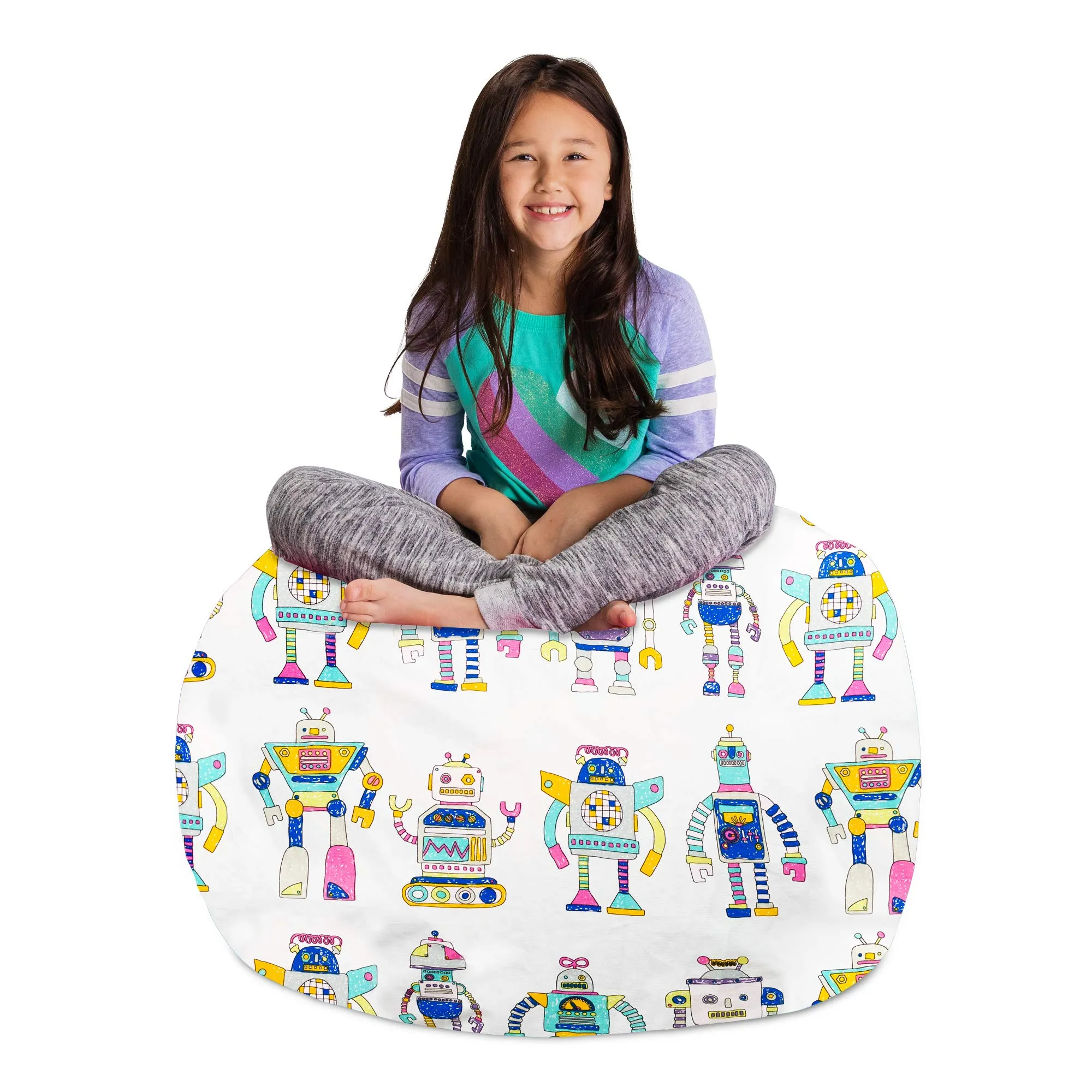 Posh Creations Kids Stuffed Animal Storage Bean Bag Chair Cover