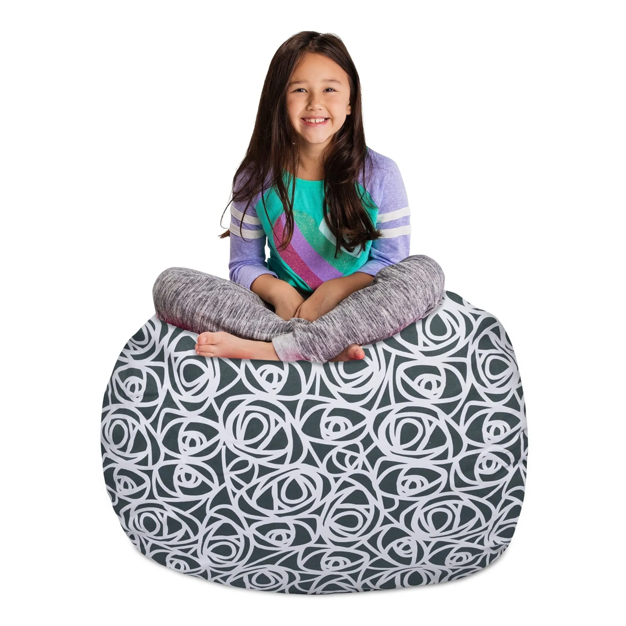 Posh Creations Kids Stuffed Animal Storage Bean Bag Chair Cover