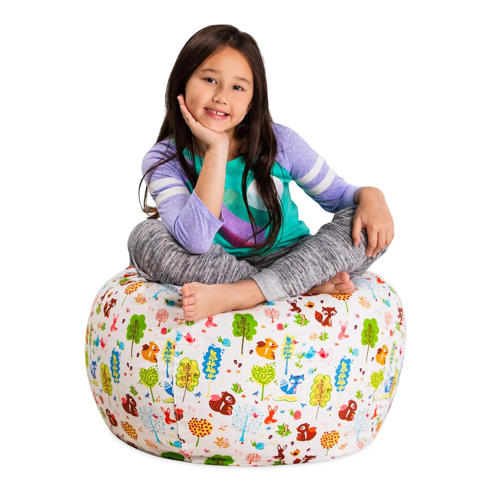 Posh Creations Stuffable Kids Stuffed Animal Storage Bean Bag Chair