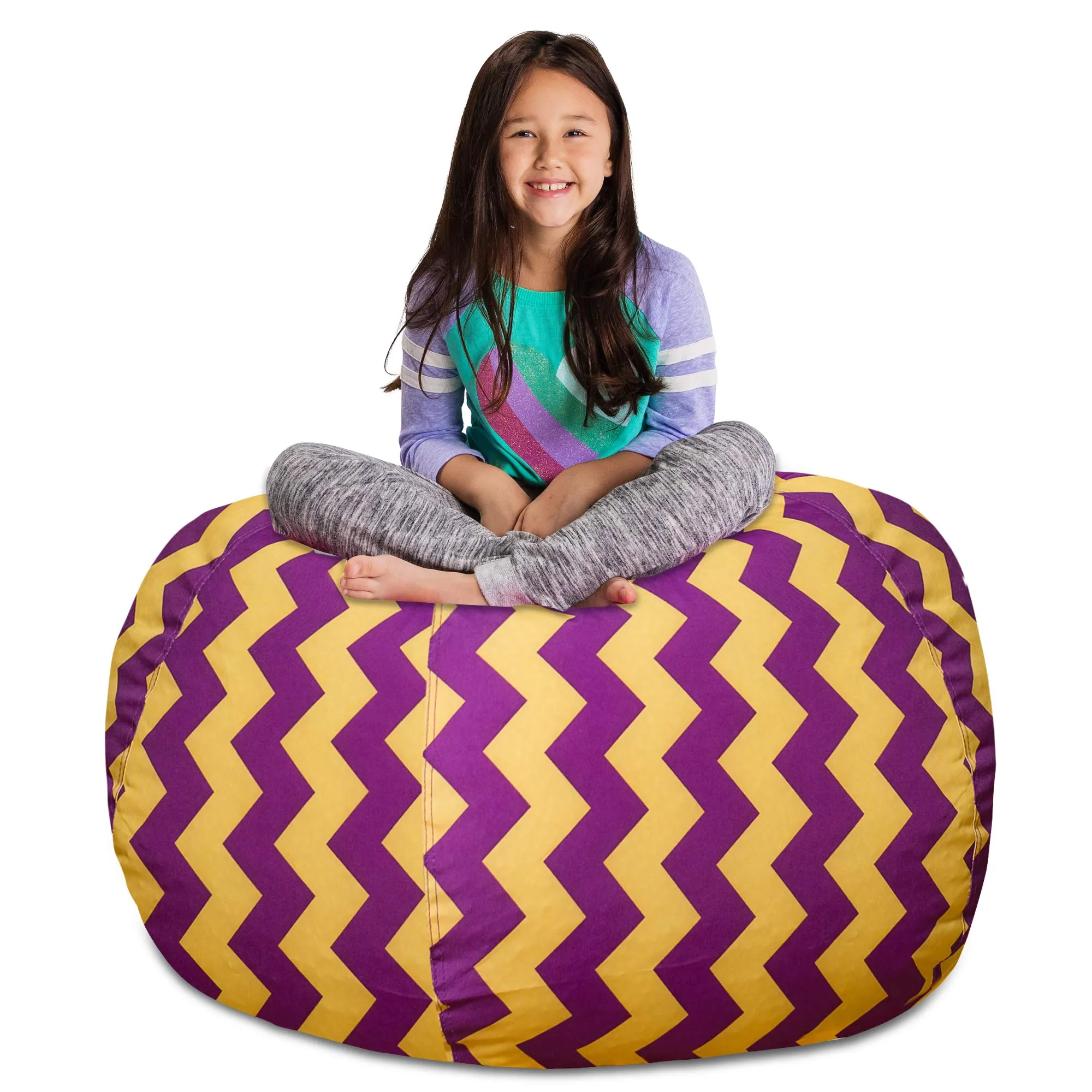 Posh Creations Stuffable Kids Stuffed Animal Storage Bean Bag Chair