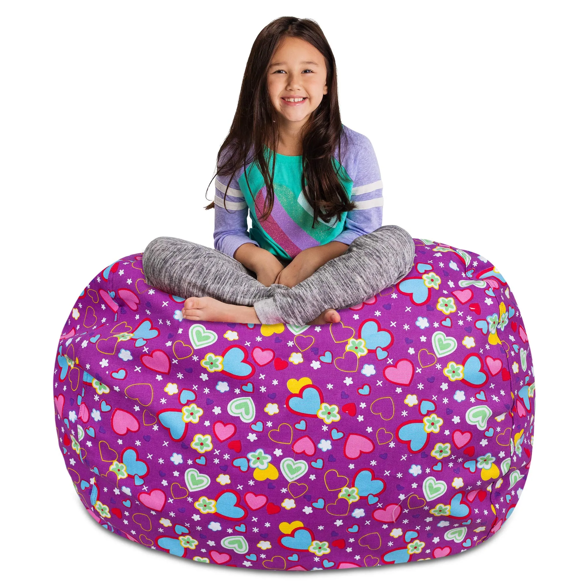 Posh Creations Stuffable Kids Stuffed Animal Storage Bean Bag Chair