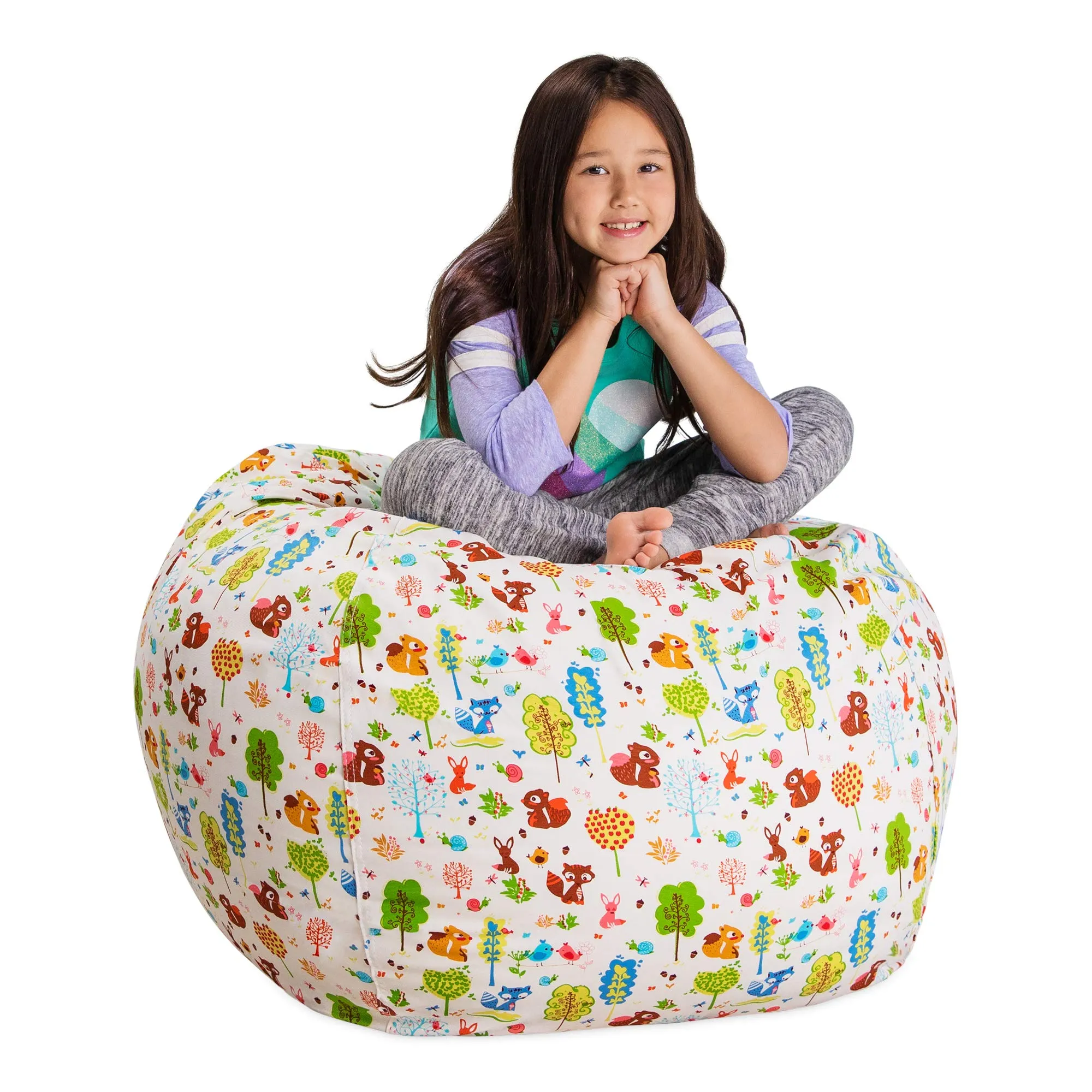 Posh Creations Stuffable Kids Stuffed Animal Storage Bean Bag Chair