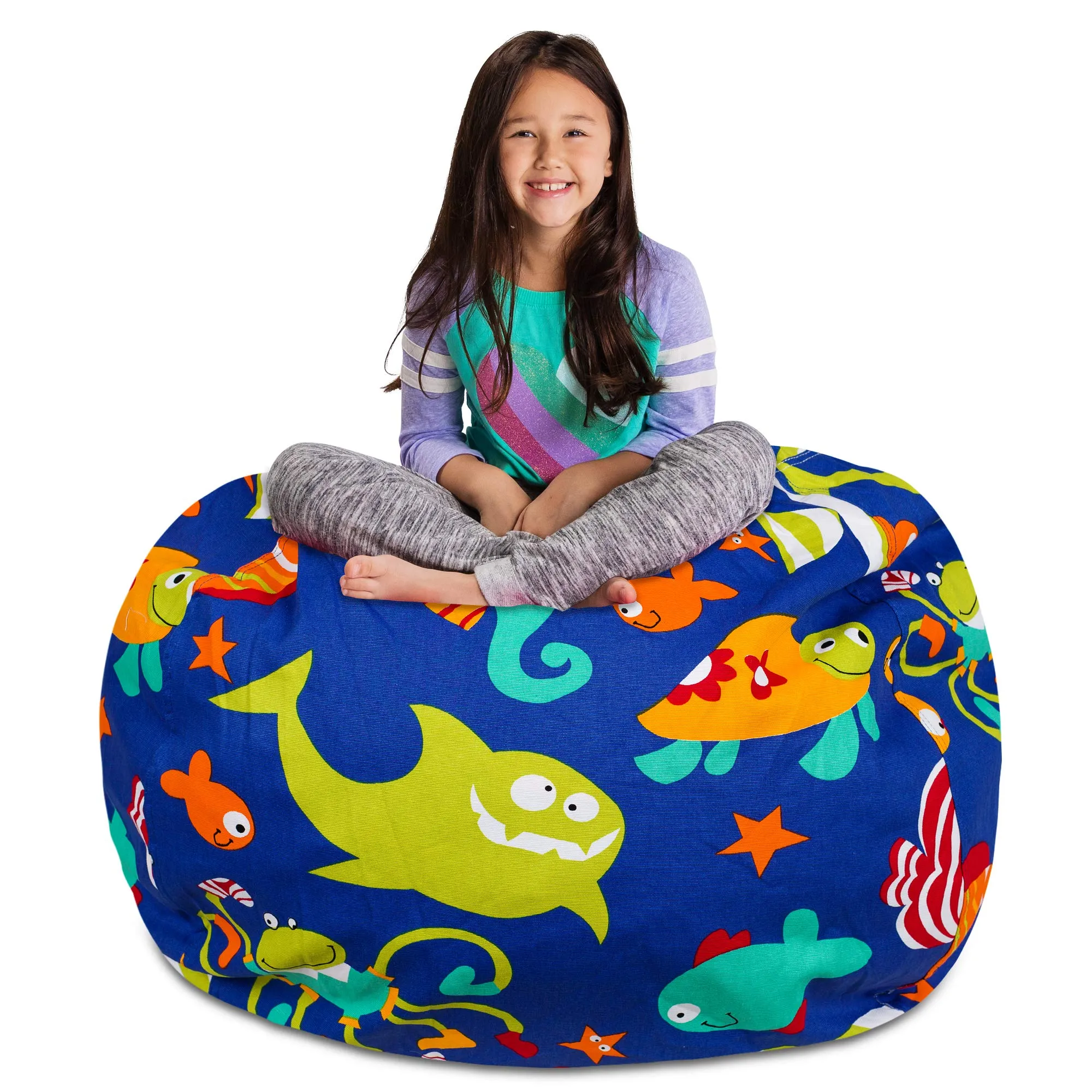 Posh Creations Stuffable Kids Stuffed Animal Storage Bean Bag Chair