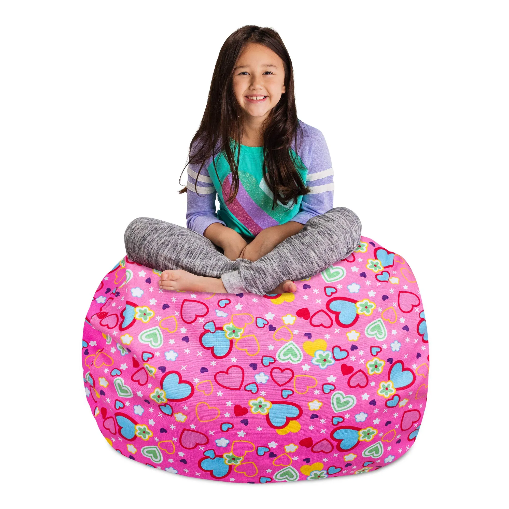 Posh Creations Stuffable Kids Stuffed Animal Storage Bean Bag Chair