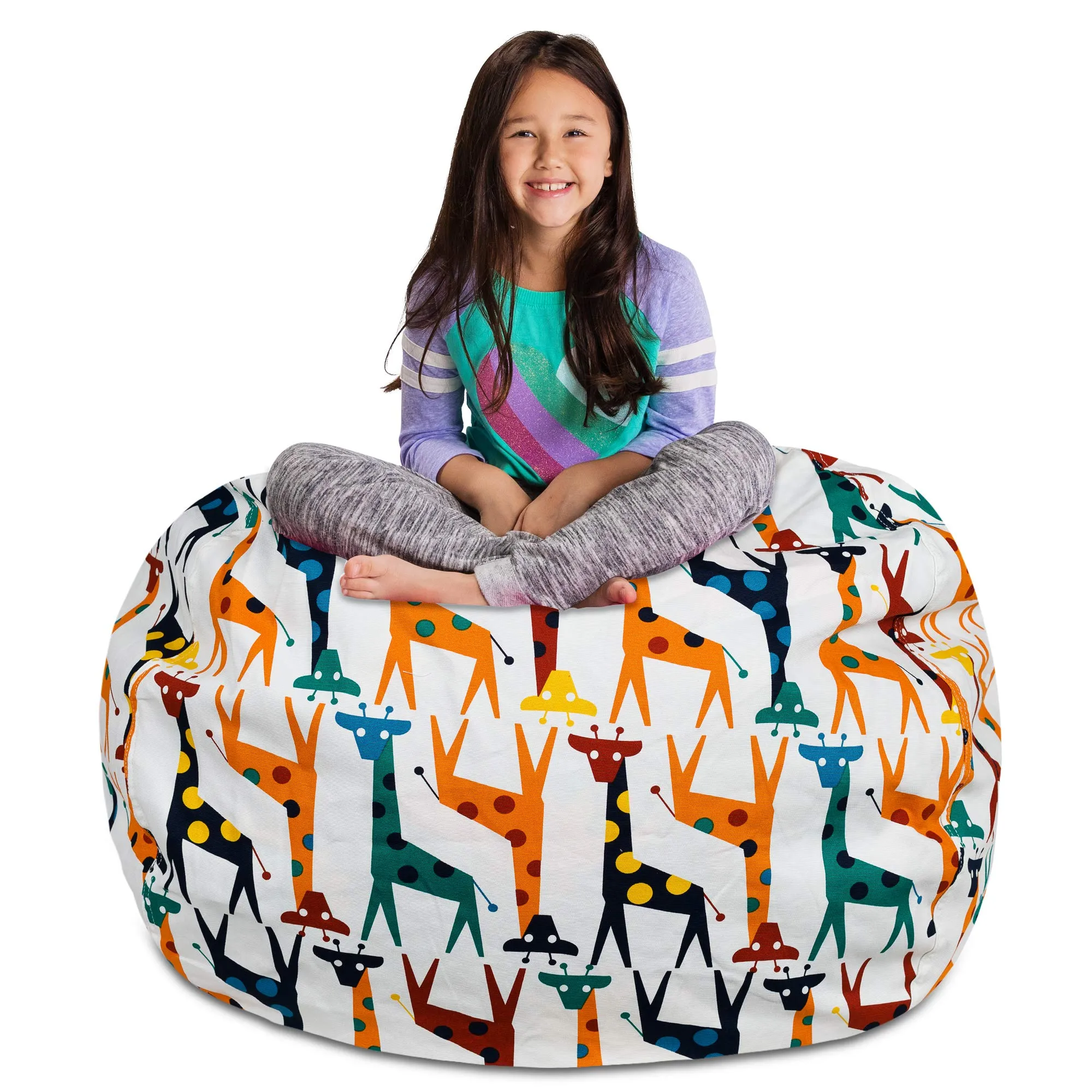 Posh Creations Stuffable Kids Stuffed Animal Storage Bean Bag Chair