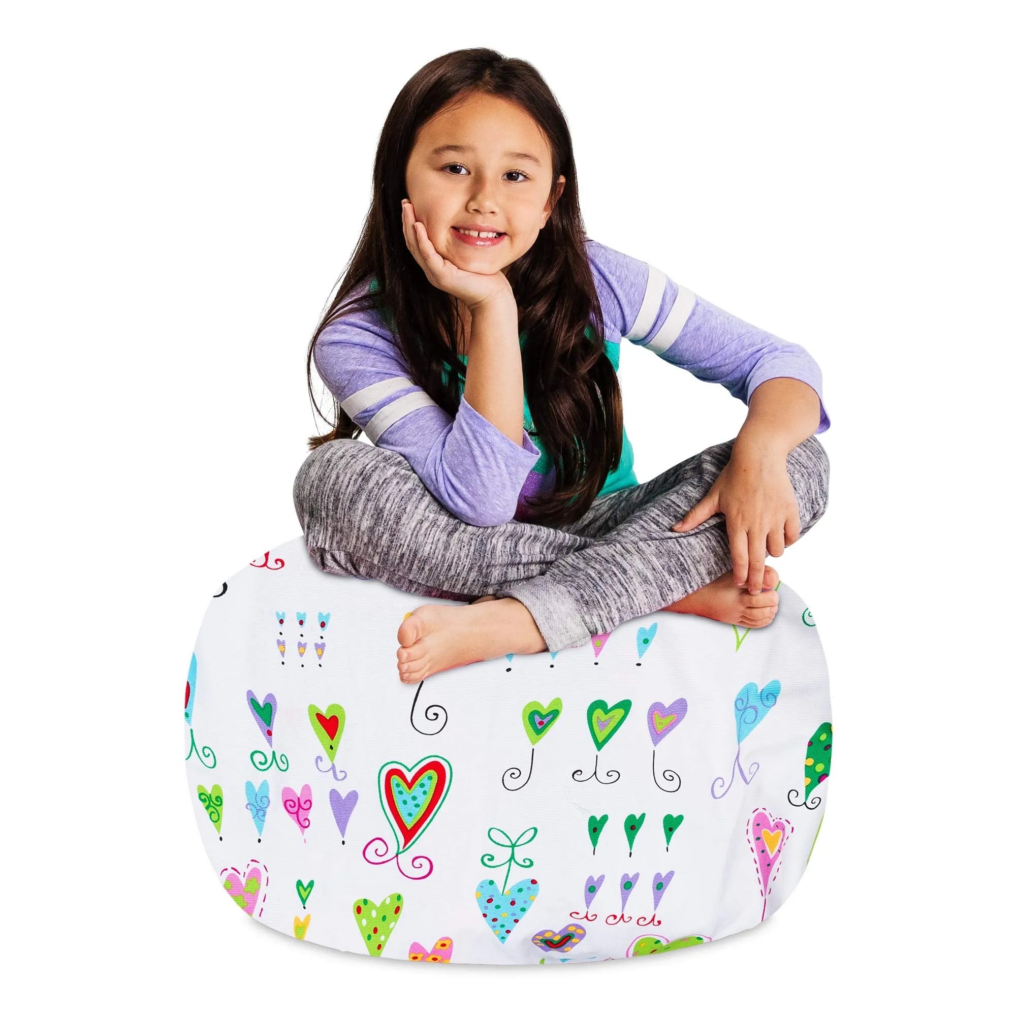 Posh Creations Stuffable Kids Stuffed Animal Storage Bean Bag Chair
