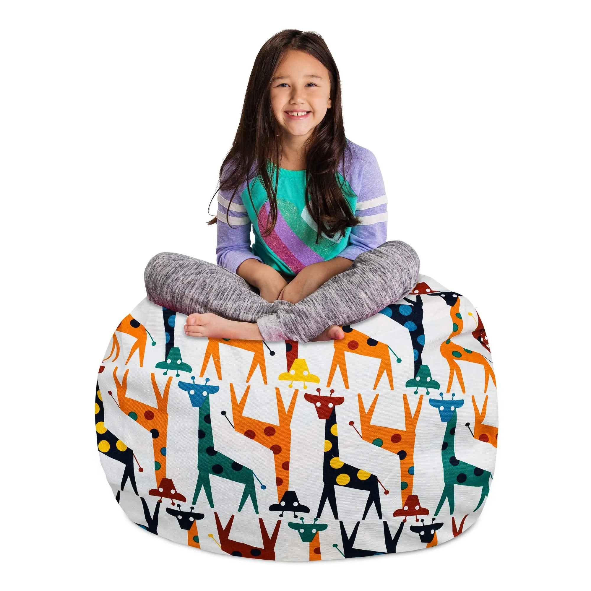 Posh Creations Stuffable Kids Stuffed Animal Storage Bean Bag Chair