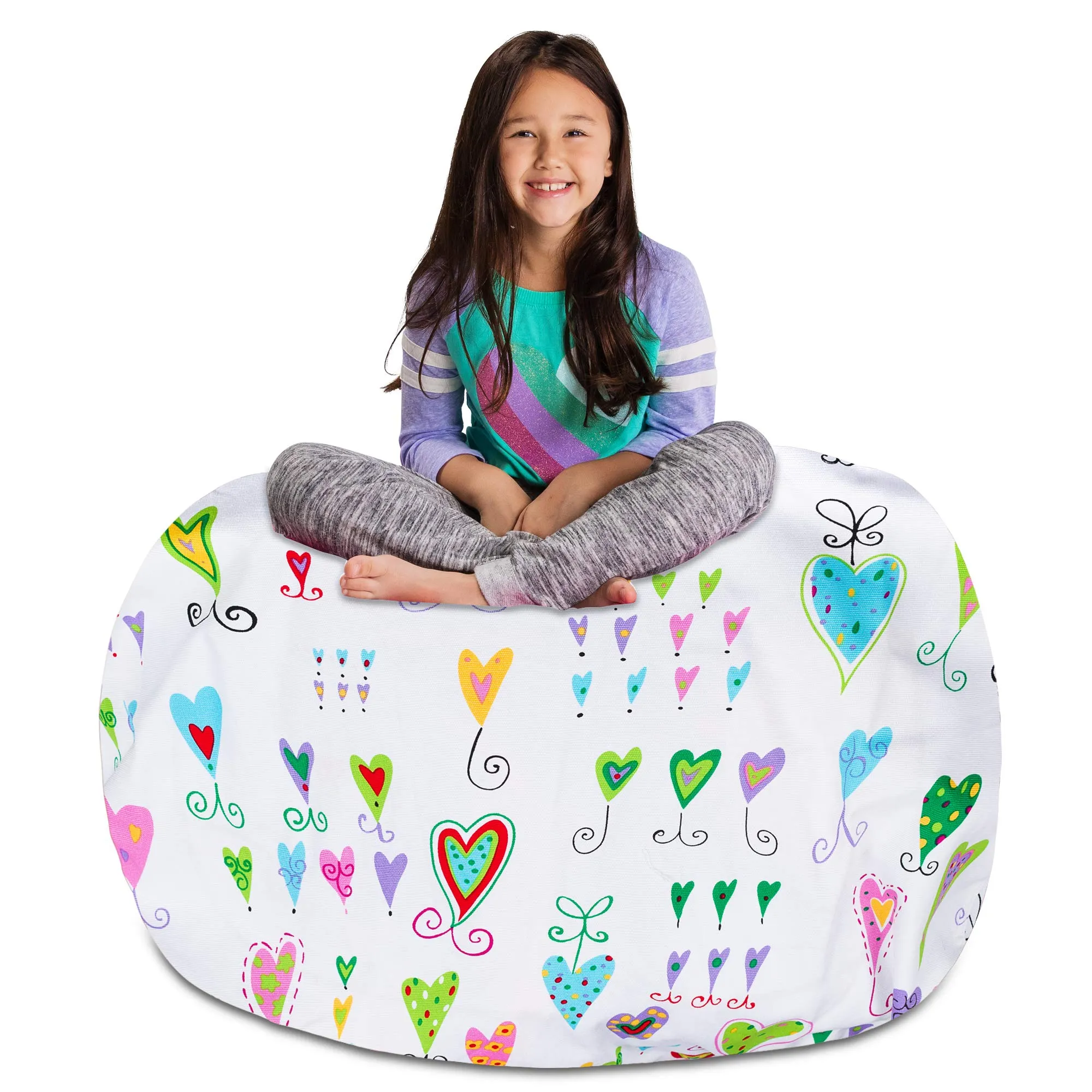 Posh Creations Stuffable Kids Stuffed Animal Storage Bean Bag Chair