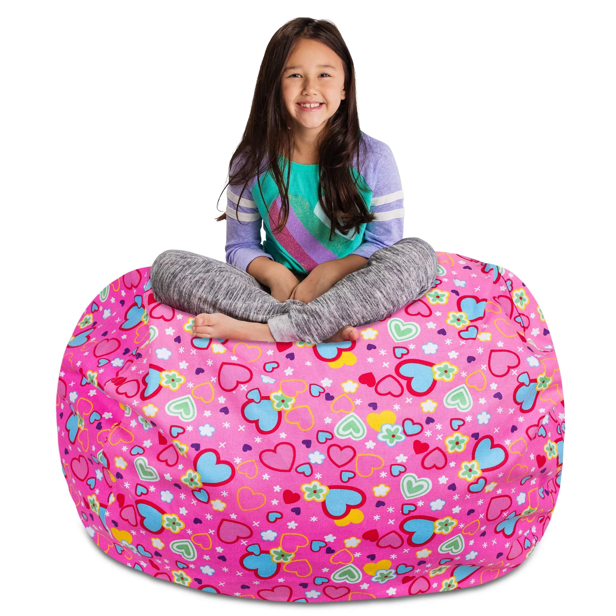 Posh Creations Stuffable Kids Stuffed Animal Storage Bean Bag Chair