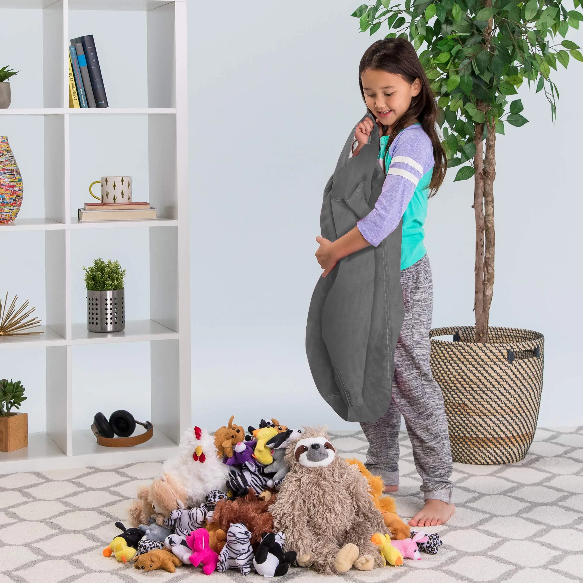 Posh Creations Stuffable Kids Stuffed Animal Storage Bean Bag Chair