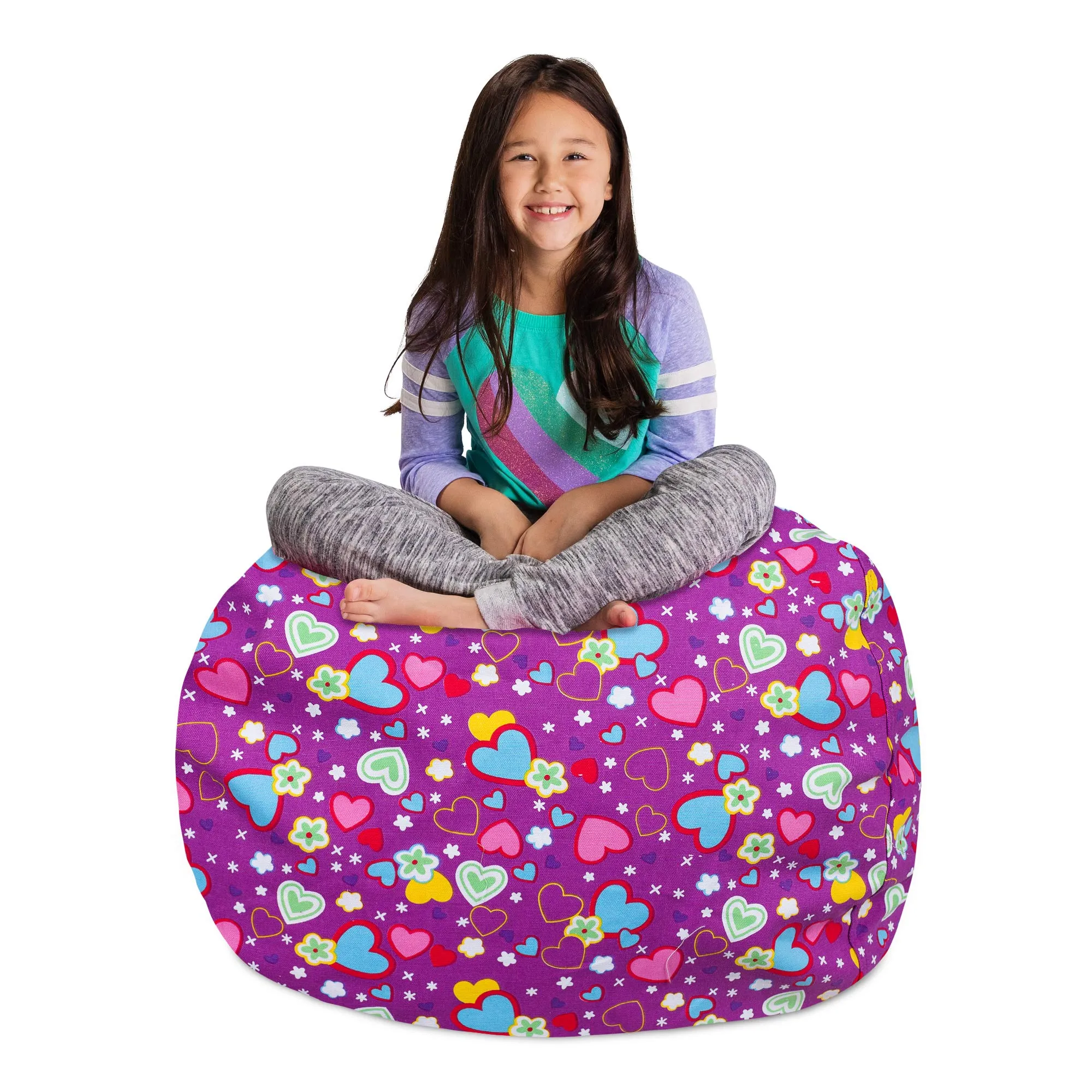 Posh Creations Stuffable Kids Stuffed Animal Storage Bean Bag Chair