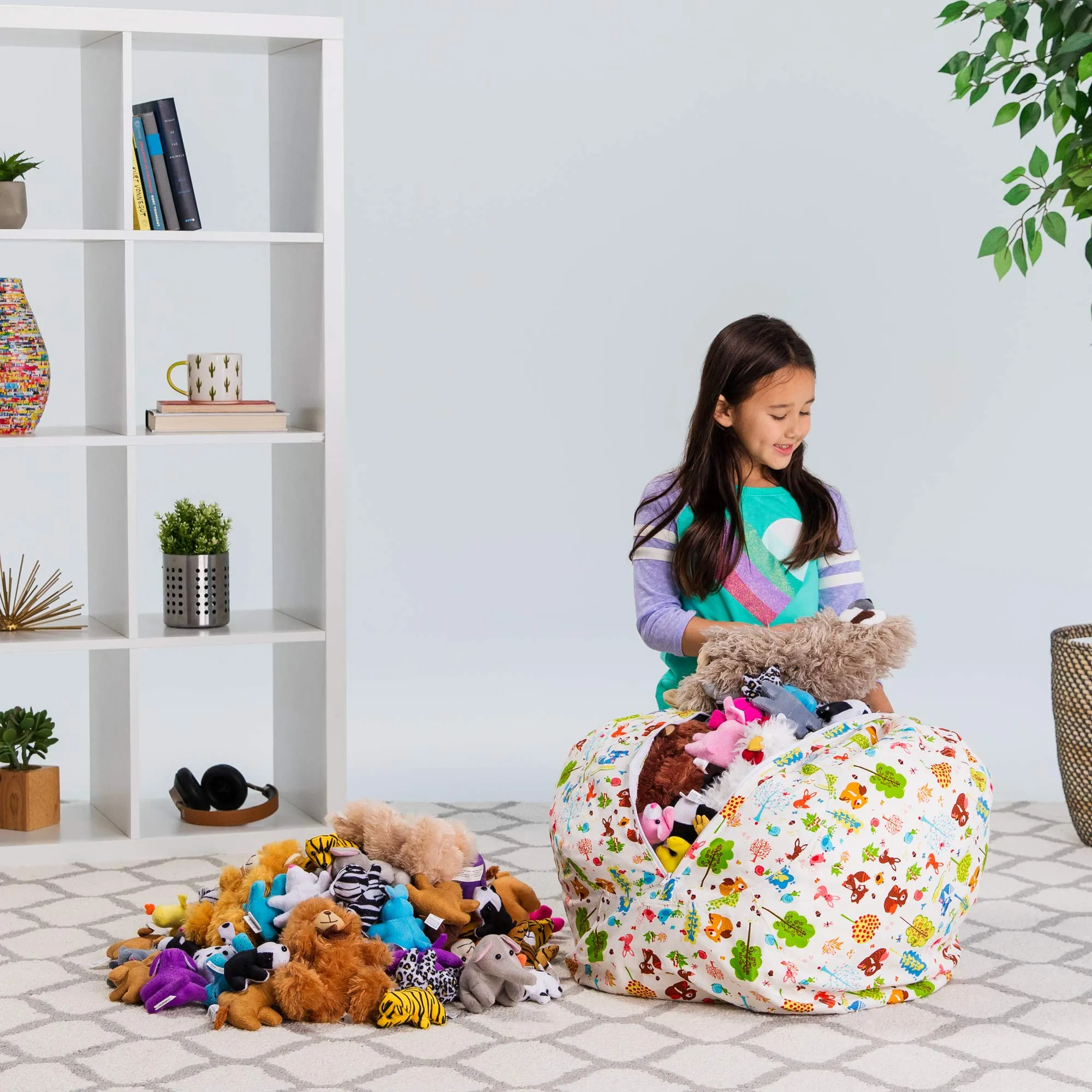 Posh Creations Stuffable Kids Stuffed Animal Storage Bean Bag Chair