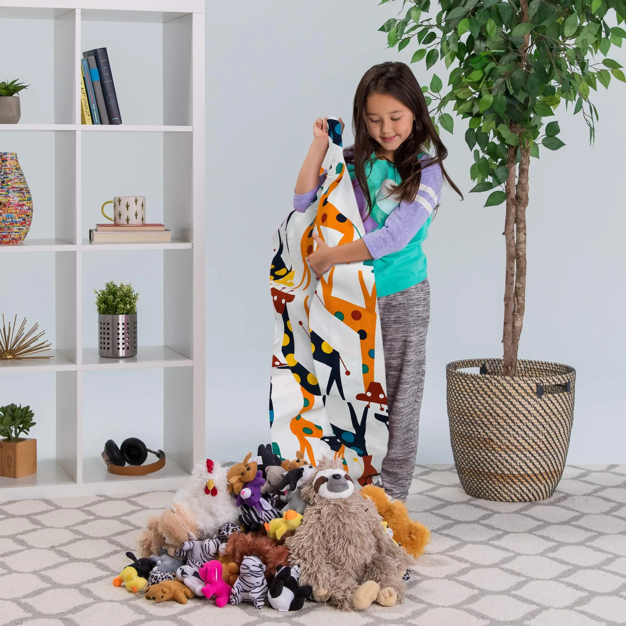 Posh Creations Stuffable Kids Stuffed Animal Storage Bean Bag Chair