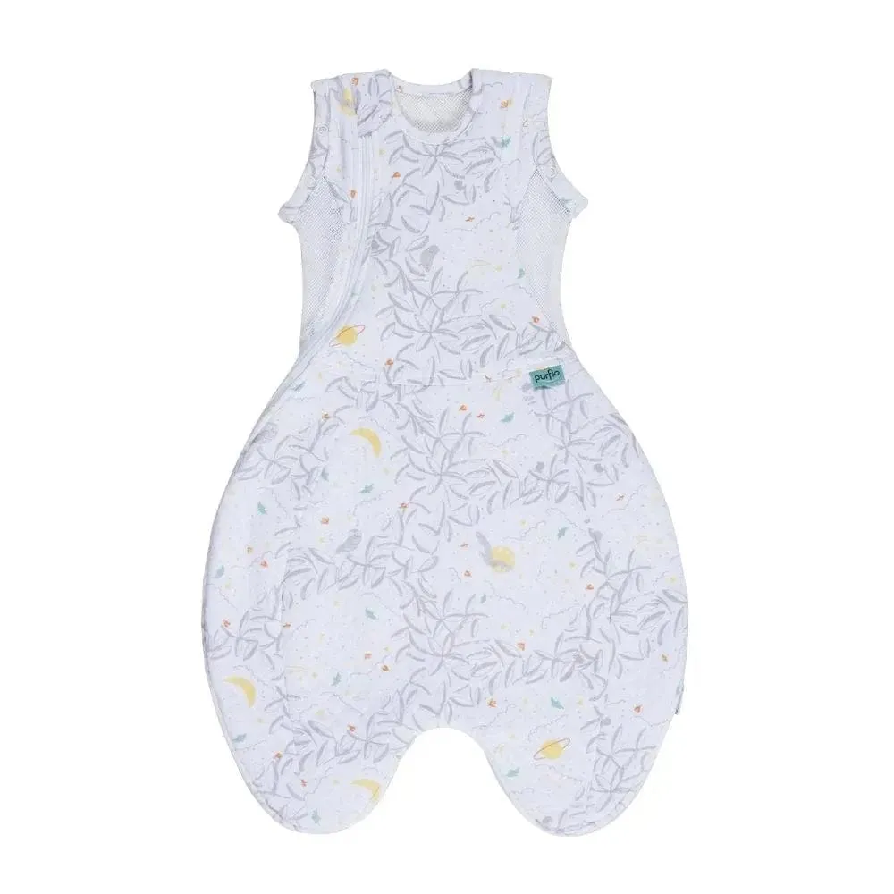 Purflo Swaddle To Sleep Bag 2.5 TOG 0-4 Month Lightweight - Stargazer White (2 Pack)