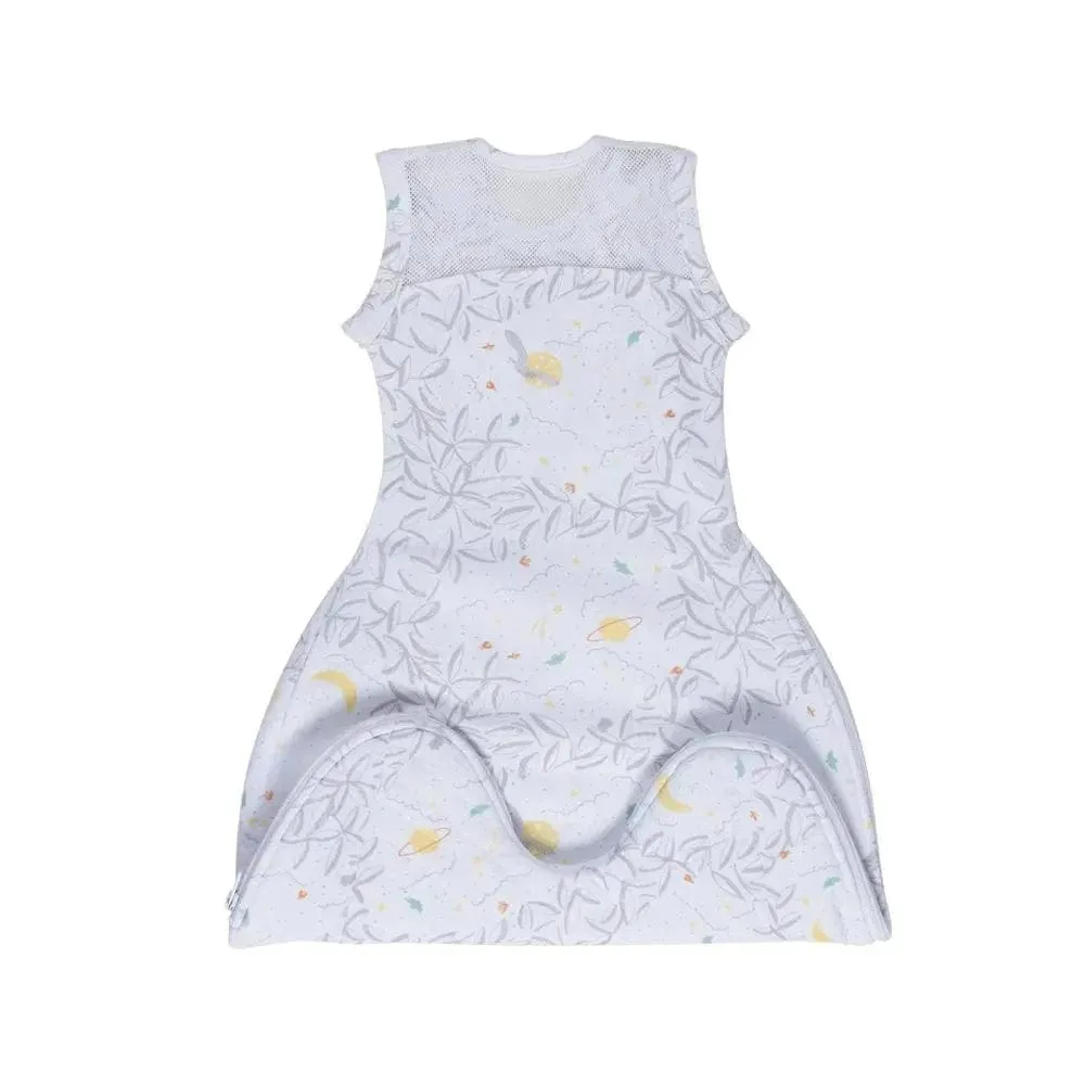 Purflo Swaddle To Sleep Bag 2.5 TOG 0-4 Month Lightweight - Stargazer White (2 Pack)