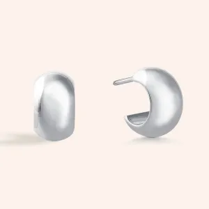"Capri" High Polished Wide Mini Hoop Earrings
