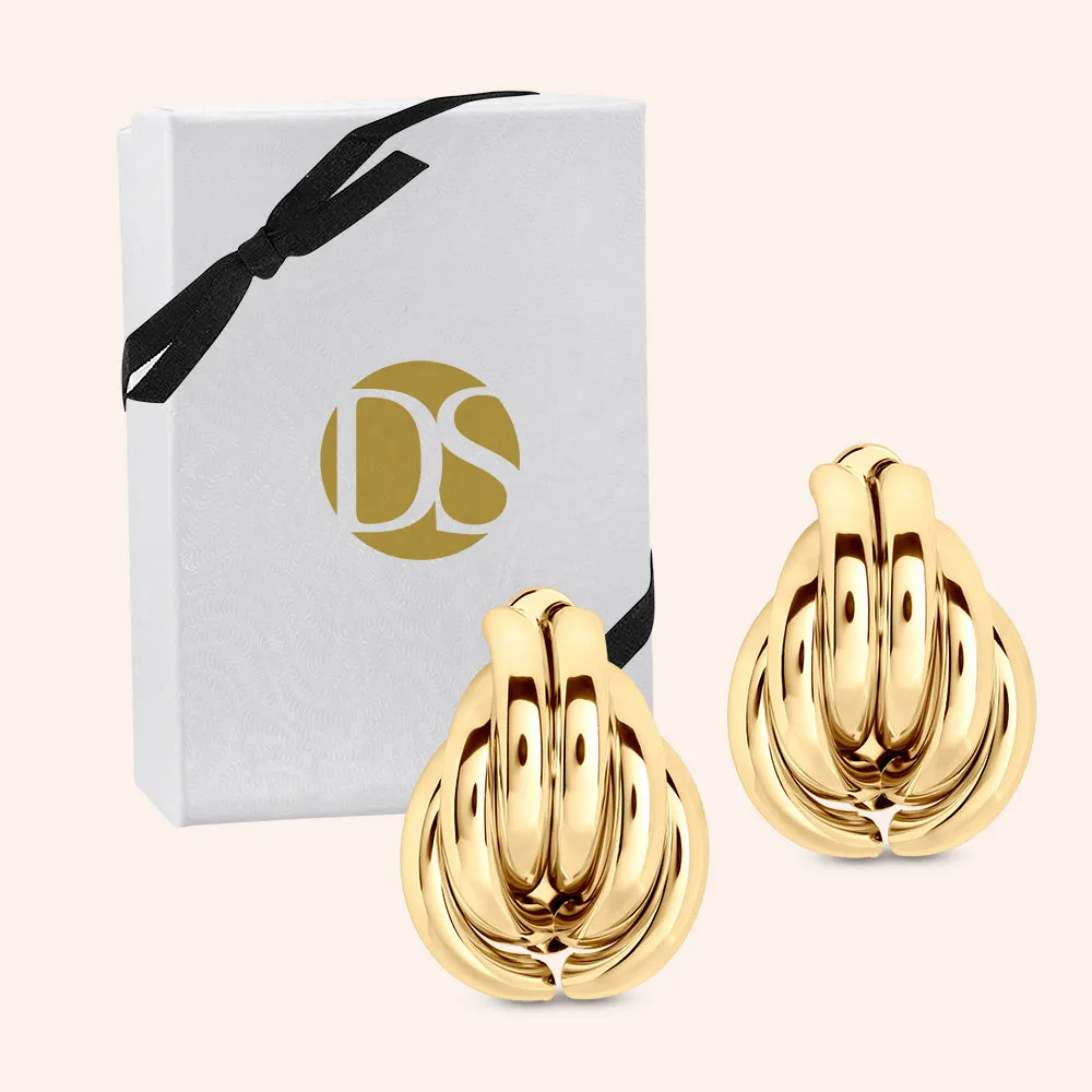 "Jenna" High Polished 1" Stud Statement Earrings