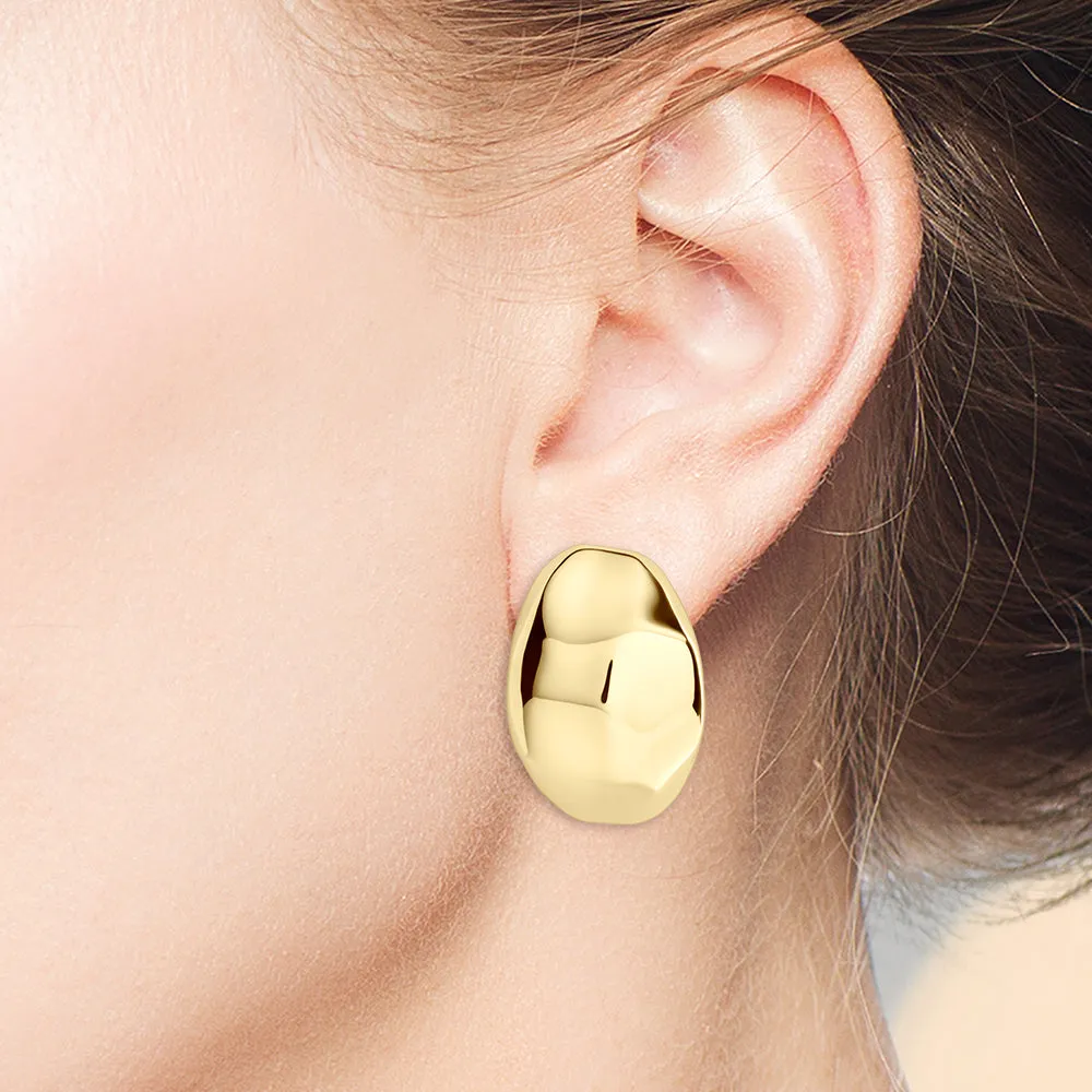 "Lucia" High Polished 1" Hoop Earrings
