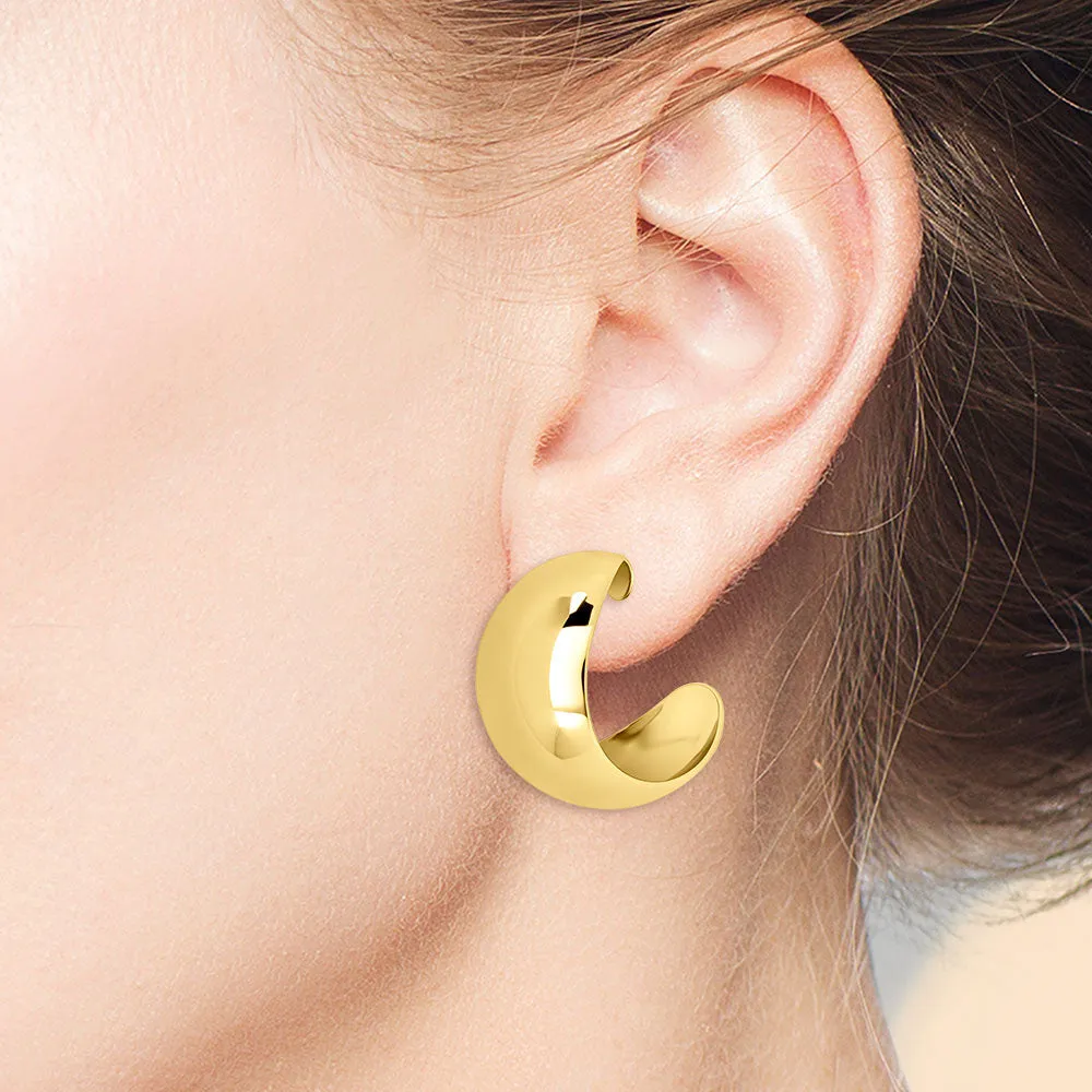 "Monaco" High Polished 1" Statement Hoop Earrings