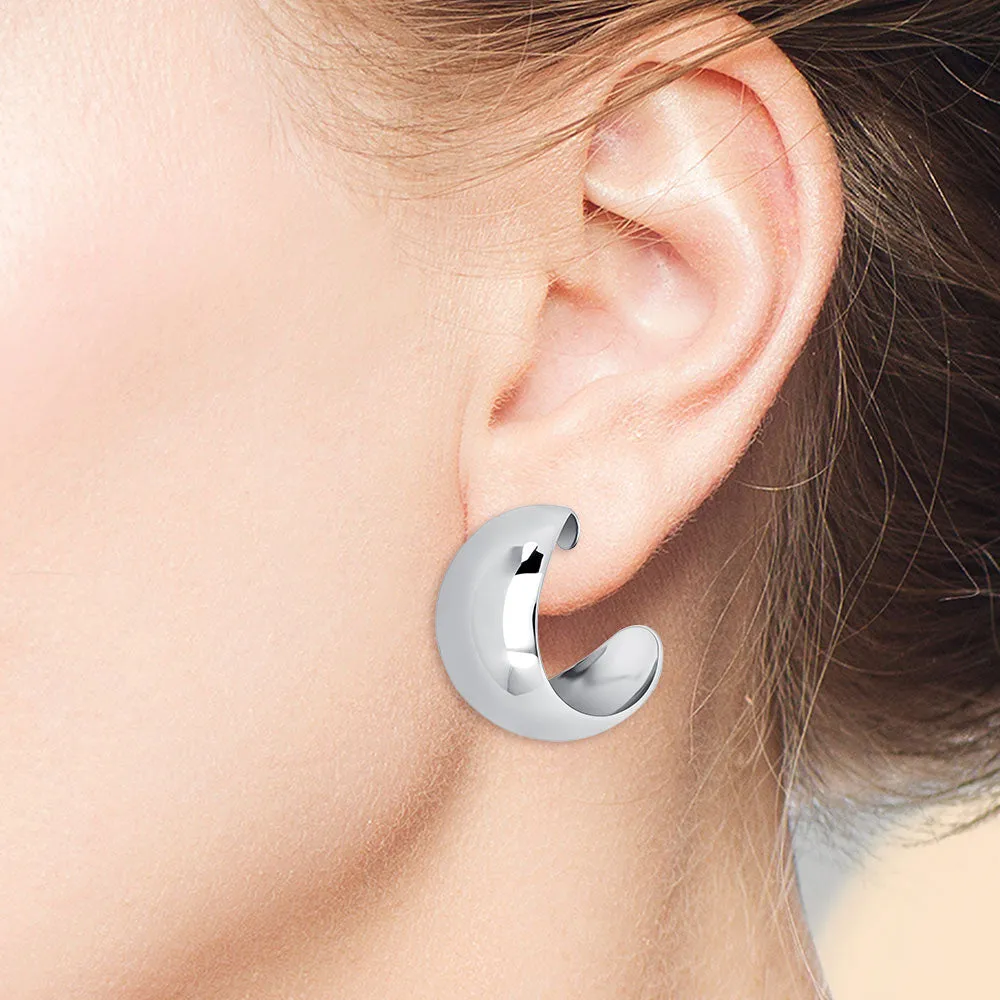 "Monaco" High Polished 1" Statement Hoop Earrings