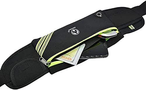 Running Belt for Women Men, Water Resistant Runners Belt Fanny Pack - Waist Bag Belt Pack Pouch for Workout, Jogging, Fitness - Adjustable Running Phone Holder for All Kinds of iPhone Samsung Android