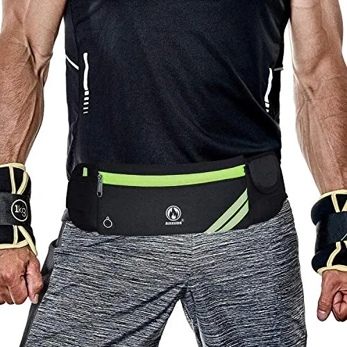 Running Belt for Women Men, Water Resistant Runners Belt Fanny Pack - Waist Bag Belt Pack Pouch for Workout, Jogging, Fitness - Adjustable Running Phone Holder for All Kinds of iPhone Samsung Android