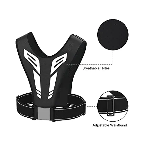 Running Vest, REVALI USA Original Patent, USA Designed, USA Warranty Reflective Running Vest Gear for Men and Women