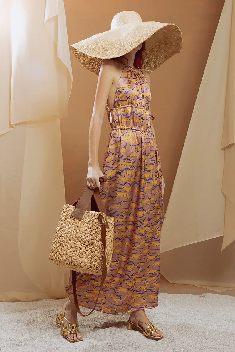 Seashells Soft Maxi Tote with Leather Handle