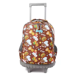 seastig Yellow Hamburg Rolling Backpack Girls 18 inch Kids Backpack with Wheels