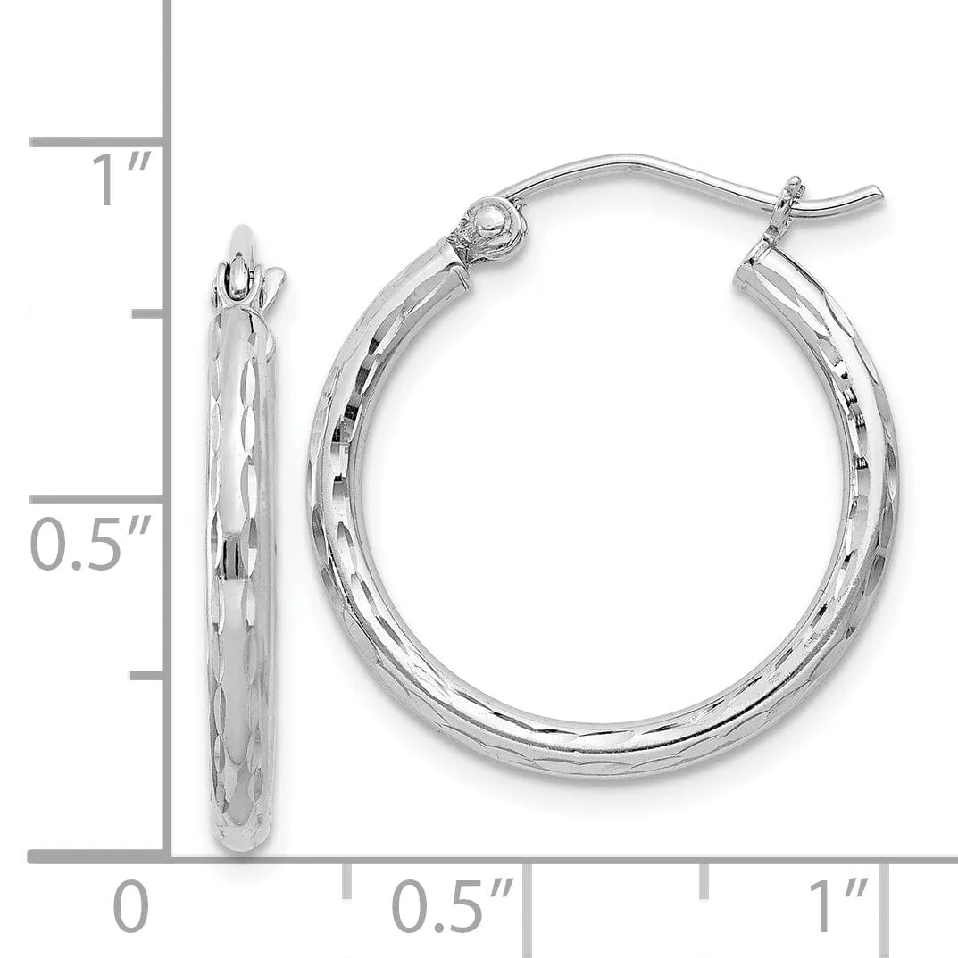 Silver D.C Hollow Round Hoop Wire Cluch Earring