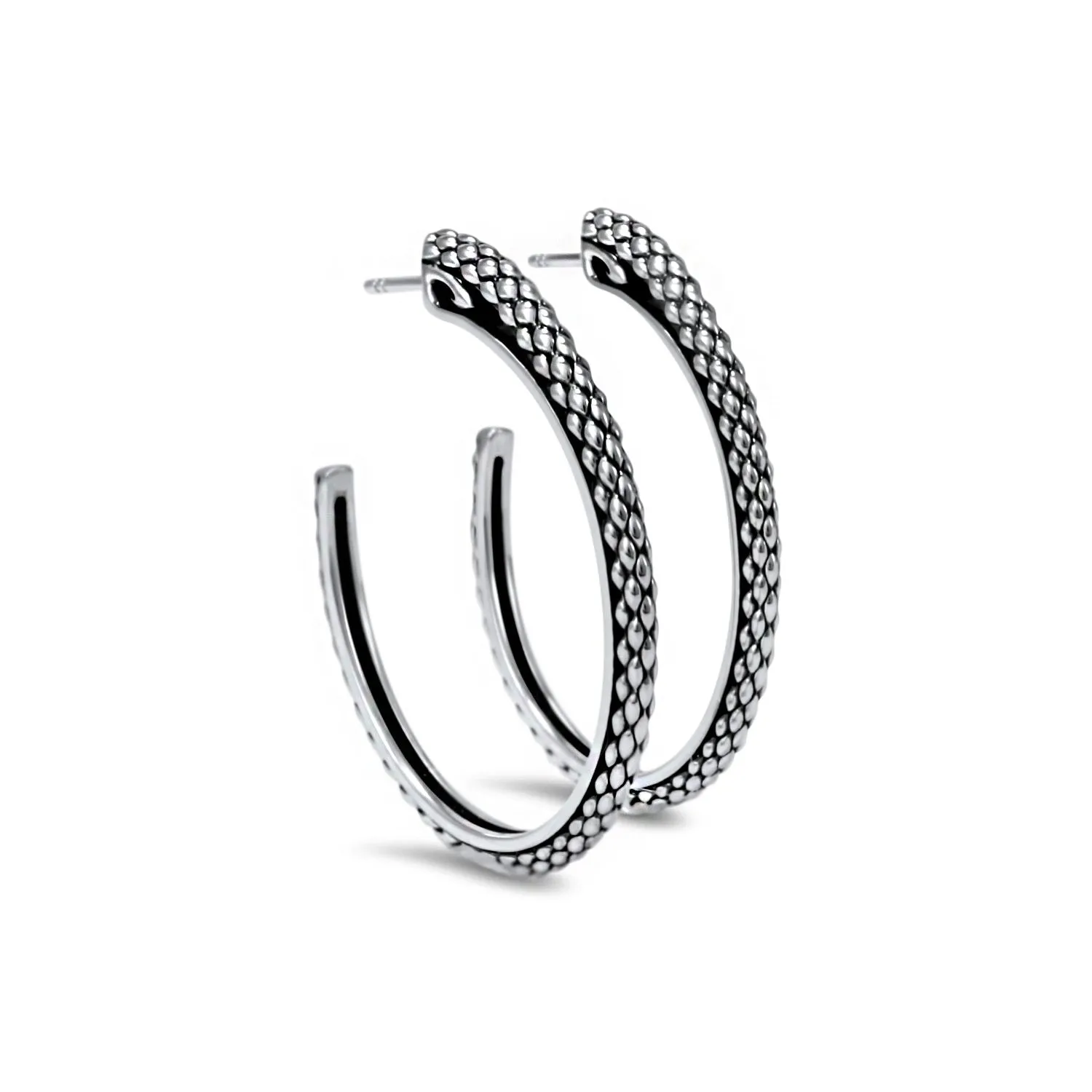 Spirit Python Hoop Earring 41mm - Sterling Silver