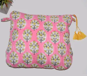Square Waterproof Toiletry Bag | Pink Floral