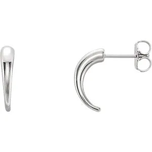 Sterling Silver J-Hoop Earrings