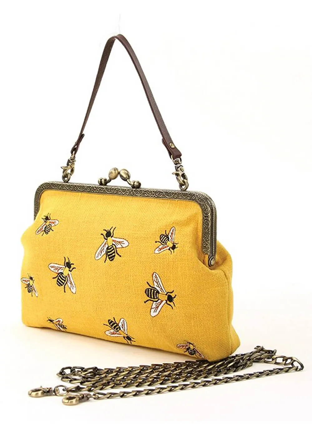 Succubus Bags Bees Kisslock Handbag Yellow