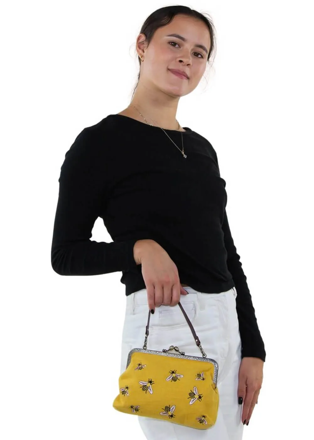 Succubus Bags Bees Kisslock Handbag Yellow