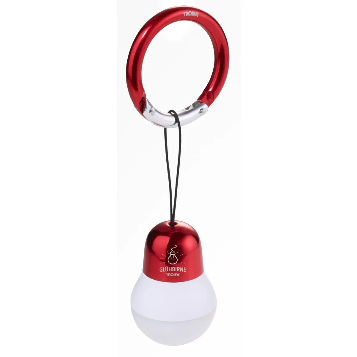 Troika Bag Light LED Keychain Lightbulb Shape Red Finish White Light