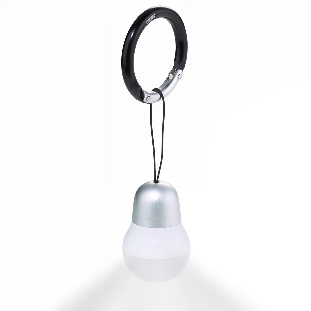 Troika Bag Light LED Keychain Lightbulb Shape Silver Finish White Light