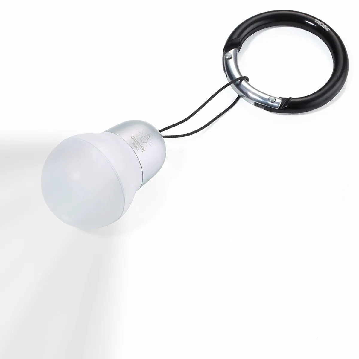 Troika Bag Light LED Keychain Lightbulb Shape Silver Finish White Light