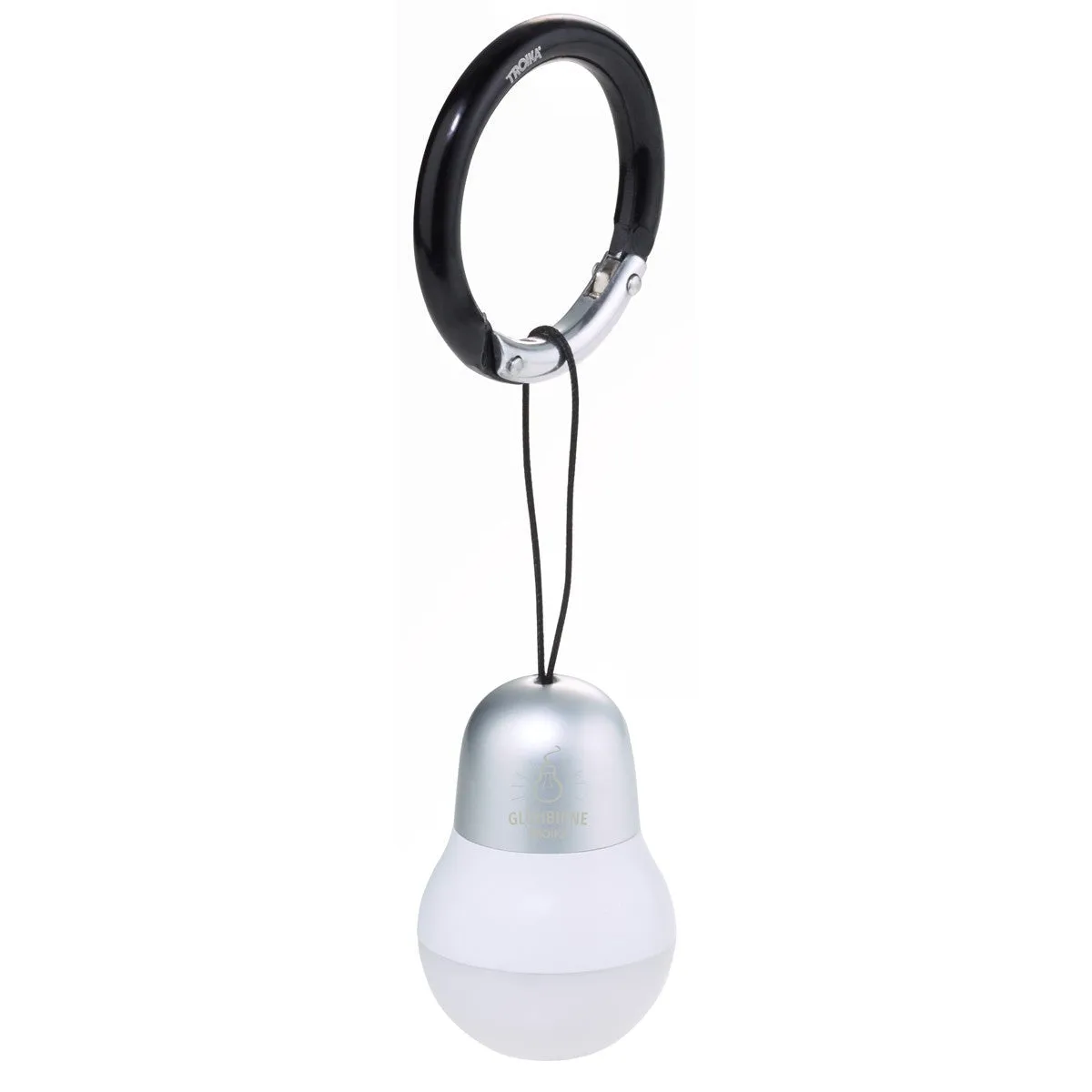 Troika Bag Light LED Keychain Lightbulb Shape Silver Finish White Light