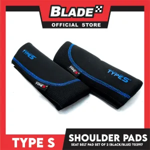 Type S Seat Belt Pad Set of 2 T02917 (Black/Blue)
