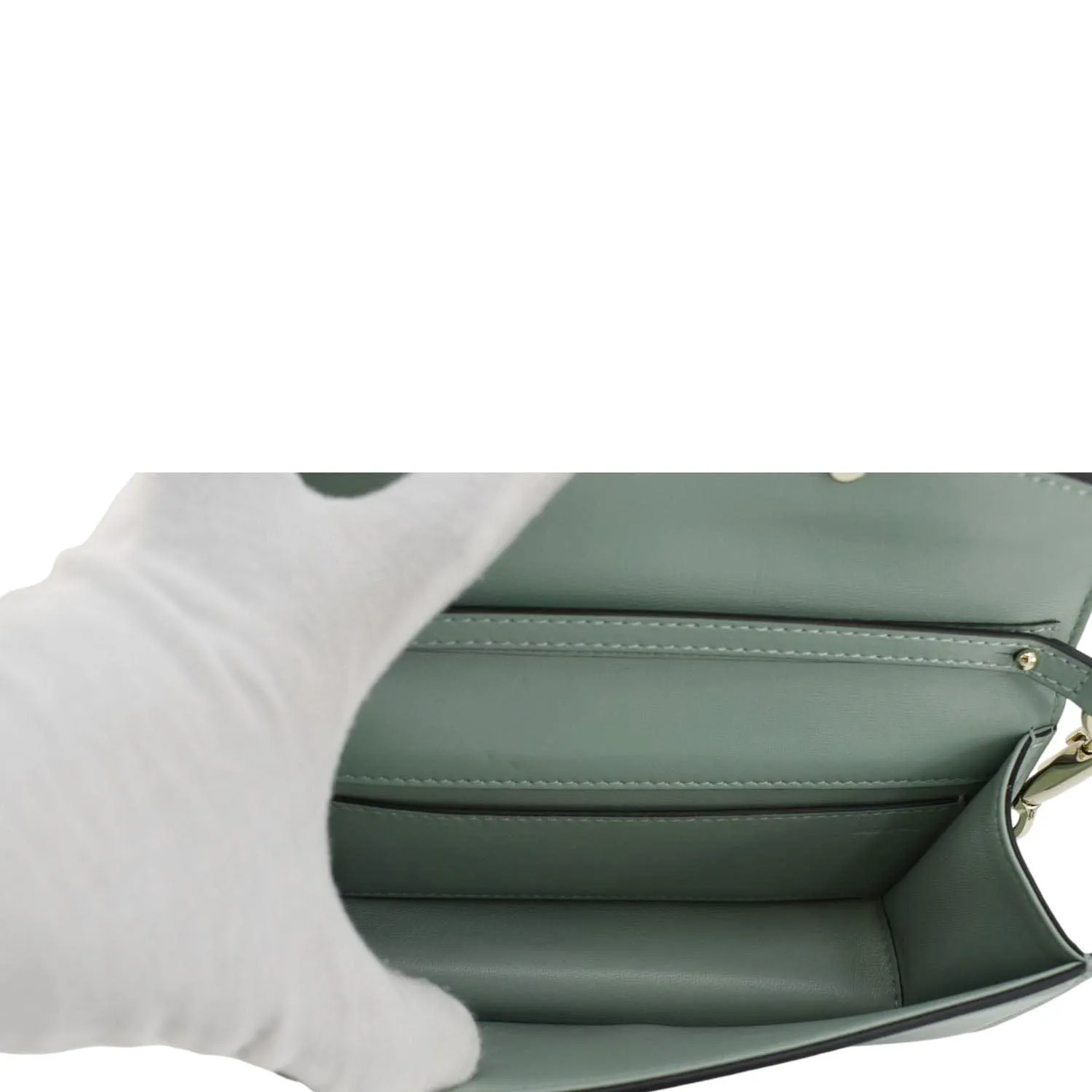VALENTINO Jewel Logo Loco Small Leather Shoulder Bag Green