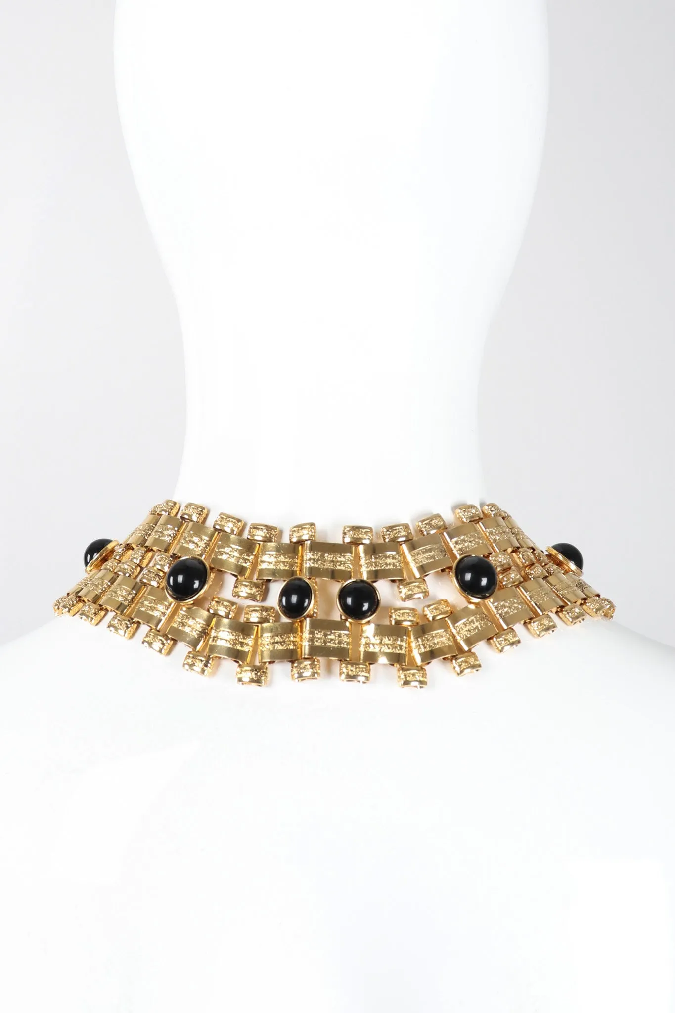 Wide Cabochon Chain Collar
