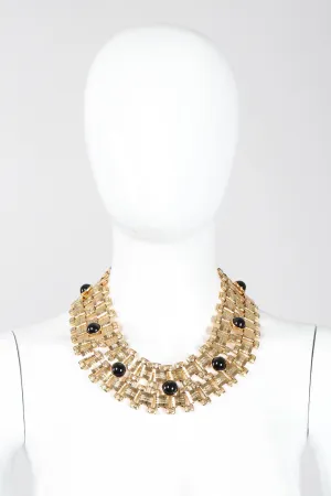 Wide Cabochon Chain Collar
