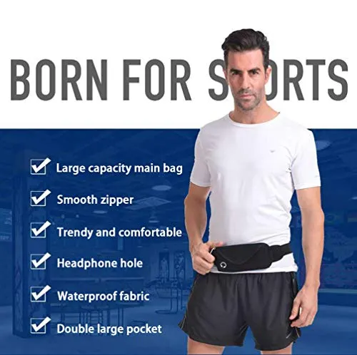 Y&R Direct Running Belt, Bounce Free Pouch Bag, Fanny Pack Workout Belt Sports Waist Pack Belt Pouch for Apple iPhone XR XS 8 X 7  Samsung Note Galaxy in Running Walking Cycling Gym-05BK (Purple-01)