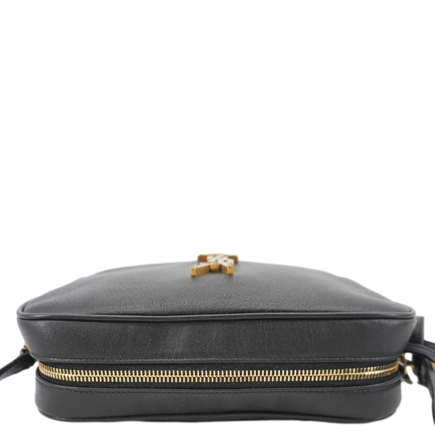 YVES SAINT LAURENT Lou Grained Leather Camera Crossbody Bag Black