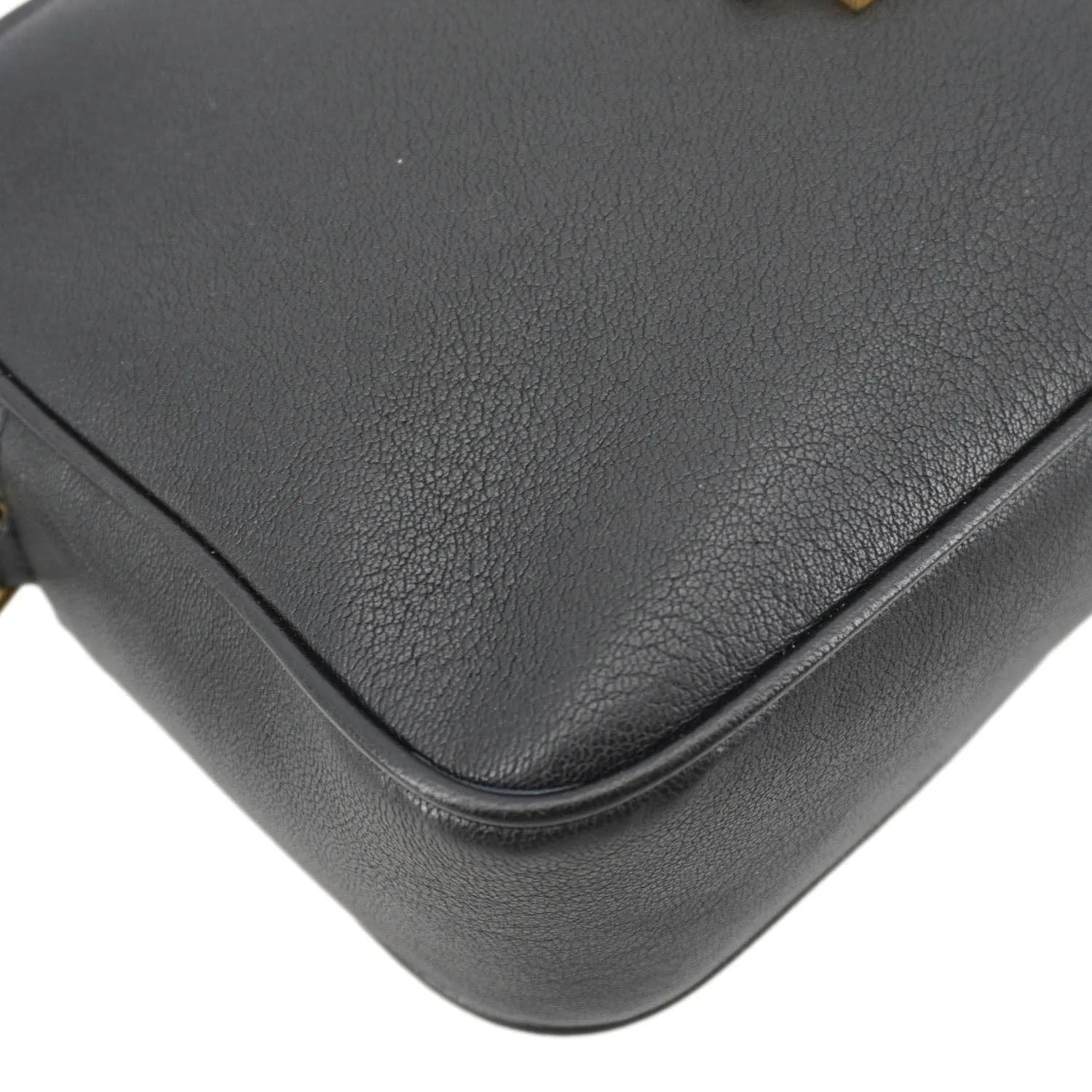 YVES SAINT LAURENT Lou Grained Leather Camera Crossbody Bag Black