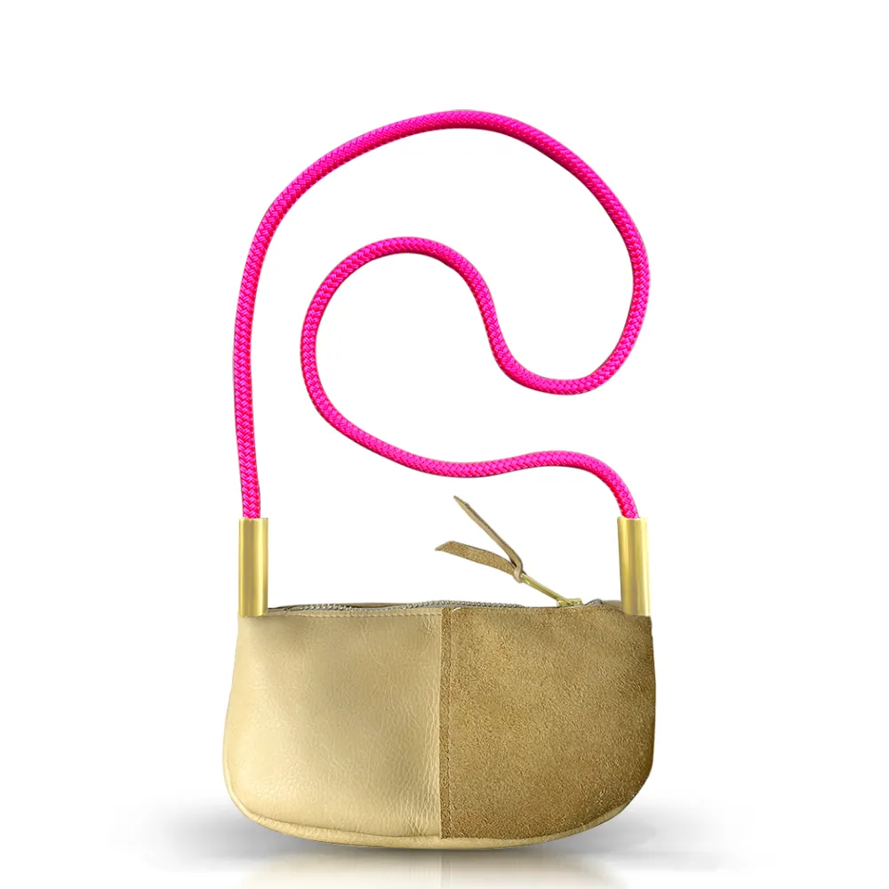 Zip Crossbody in Sand Leather