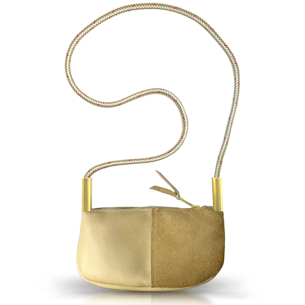 Zip Crossbody in Sand Leather