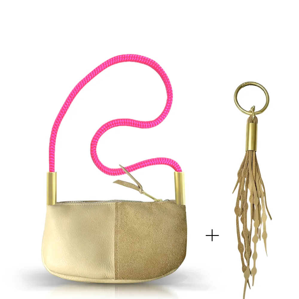 Zip Crossbody in Sand Leather